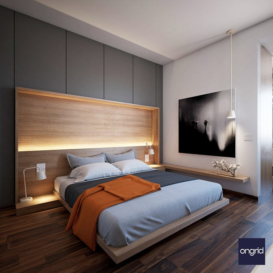 The Artful Dreamer Bedroom Ensemble Design | 13' x 11' – Ongrid Design